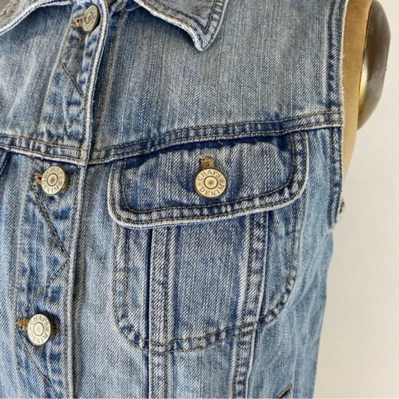 Chaps Women’s Light Wash Denim Vest Size M - Picture 5 of 11
